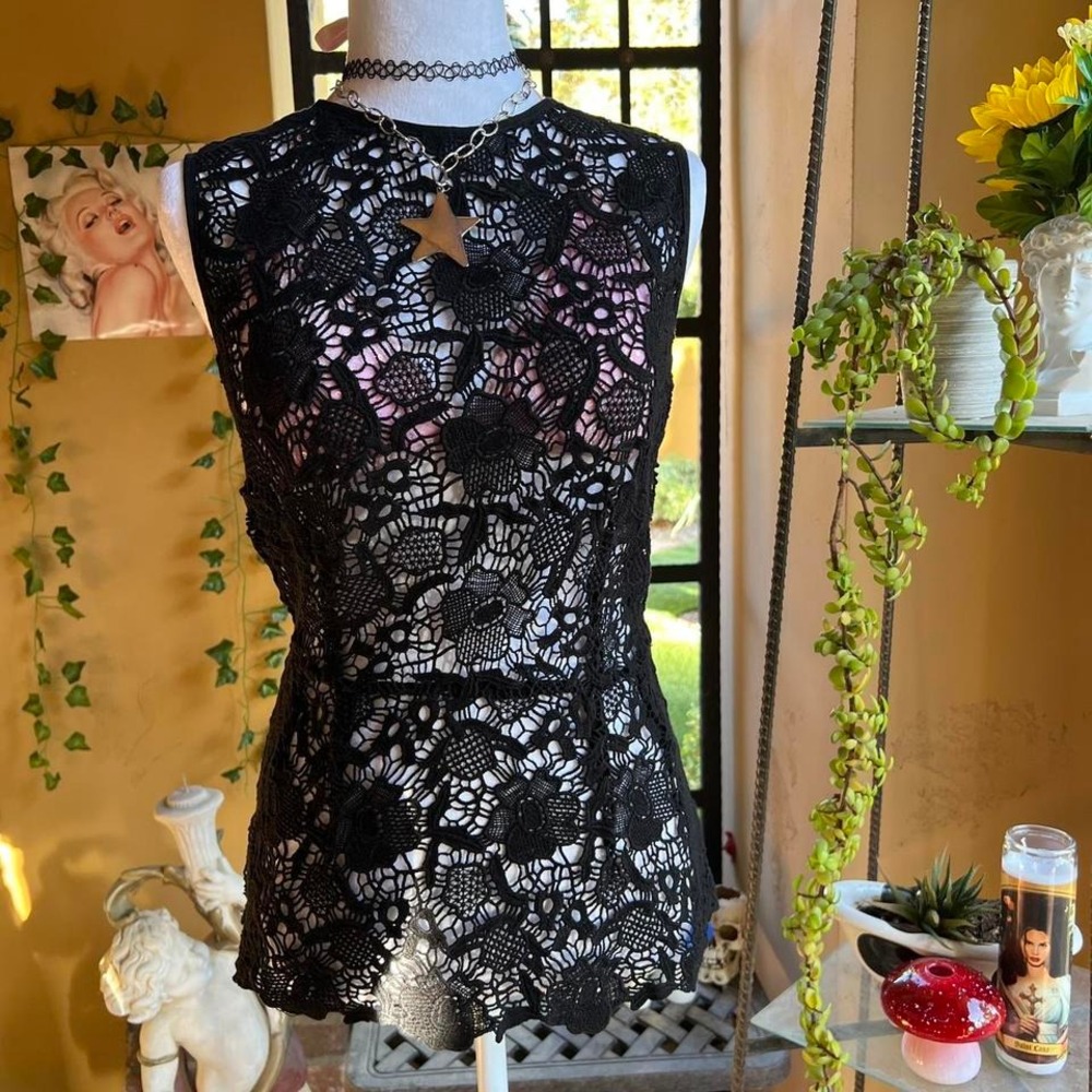 black crochet top gothic